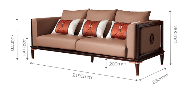 上臻家具新中式客厅沙发新中式乌金木全实木真皮沙发三人位g063
