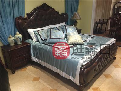 美诺斯堡家具美式卧室实木软靠大床