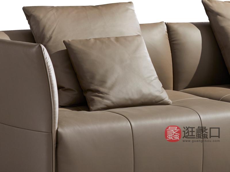 羽尚家具意式现代极简客厅沙发软体皮质YS-807沙发