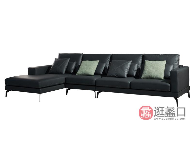 羽尚家具意式极简客厅沙发YS-809-A皮沙发组合