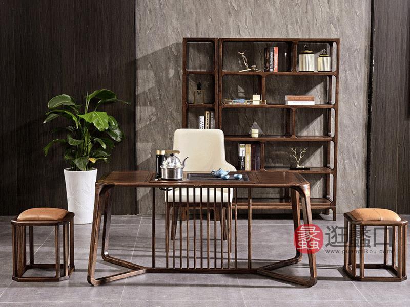 木梵家具现代书房书桌椅HX72实木茶台 现代简约全实木茶台 意式泡茶桌