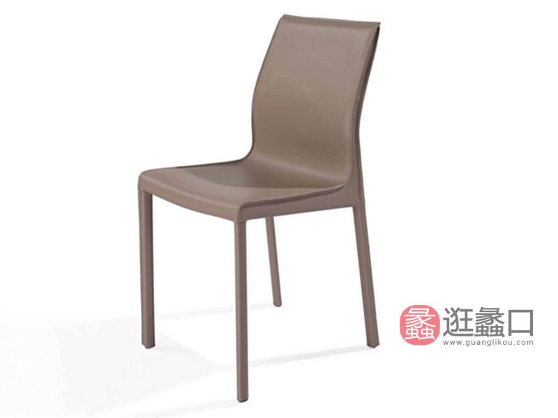 羽尚家具意式现代极简皮质软垫餐厅餐桌椅YS-588