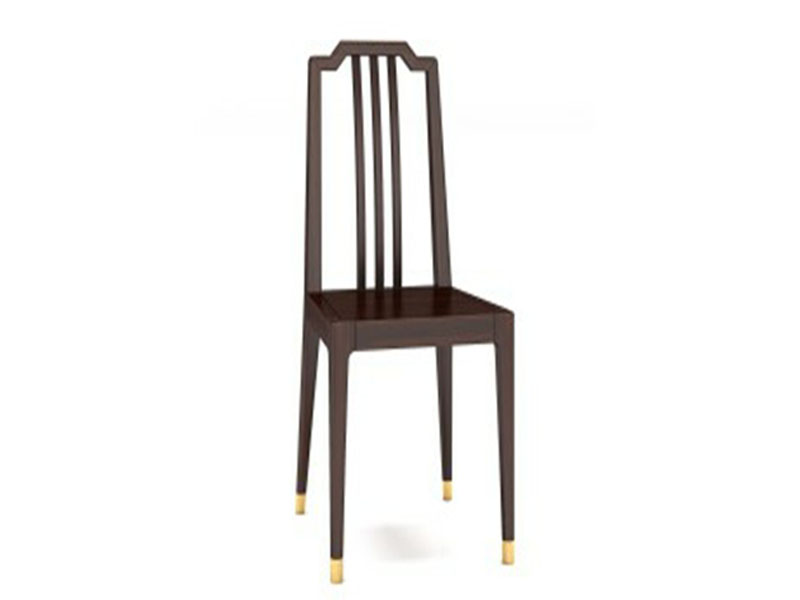 澜起家具新中式实木镂空金属包边方椅餐厅餐桌椅CY-02