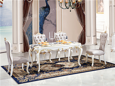 爱普菲斯家具欧式新古典餐厅实木白色餐桌椅B05#长餐桌/B10#椅子/E20#餐边柜