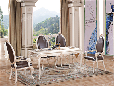 爱普菲斯家具欧式新古典餐厅实木雕花长餐桌椅E20/E11#餐椅/E20#酒柜
