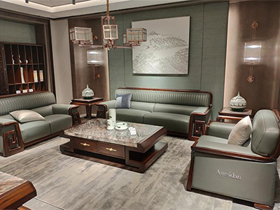 雅阁斯丹大唐·欧尚格家居新中式客厅舒适多人位双人位加单人位沙发组合加茶几