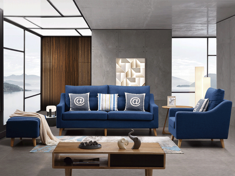 费丽斯家具意式现代极简客厅沙发6025#布艺沙发组合