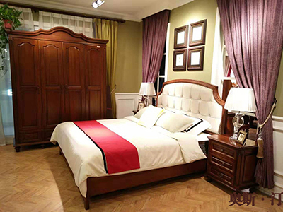奥斯汀家具美式套房实木家具床和床头柜加衣柜组合