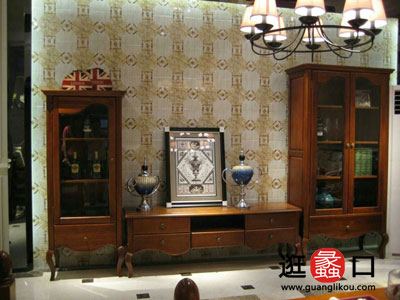 雅苏格兰美式客厅电视机柜/墙桃花芯木纯实木客厅组合厅柜