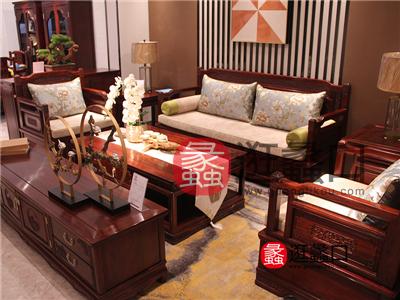 木雲山家具中式古典客厅双人位/单人位/单人位实木布艺沙发组合/角几中式古典客厅沙发