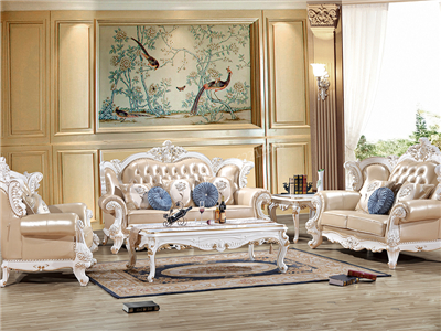 蠡口家具城爱普菲斯家具 欧式珠光白实木沙发/茶几欧式客厅沙发
