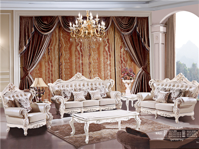 爱普菲斯家具 欧式实木珠光白沙发/茶几欧式客厅沙发