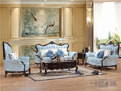 爱普菲斯家具 欧式黑檀色实木雕花沙发/茶几/角几欧式客厅沙发