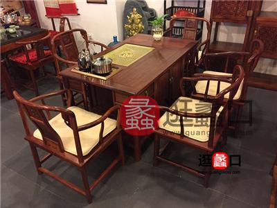 家尚红木家具中式古典餐厅红木餐桌椅（一桌六椅）