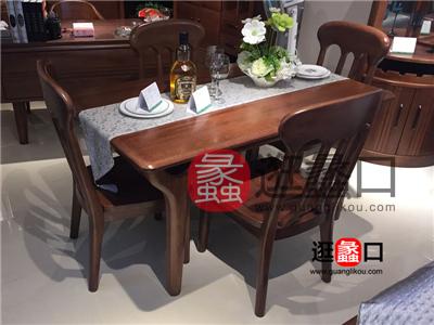 沙隆家具中式餐厅实木餐桌椅（一桌六椅）