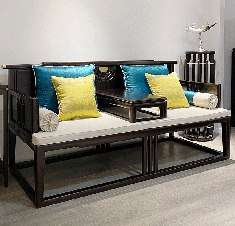 TX601LHC罗汉床 新中式沙发 实木沙发禅意家具 新品罗汉床 檀木床沙发