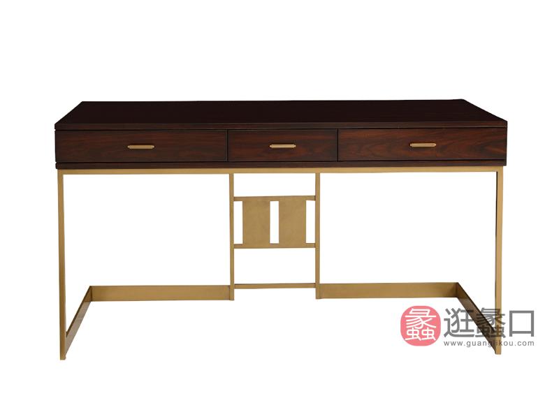 名耀别墅定制家具轻奢美式书房书桌椅Y-SZ-001印象名耀系列实木书桌