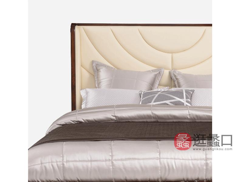 名耀别墅定制家具轻奢卧室床Y-C-003印象名耀系列实木床