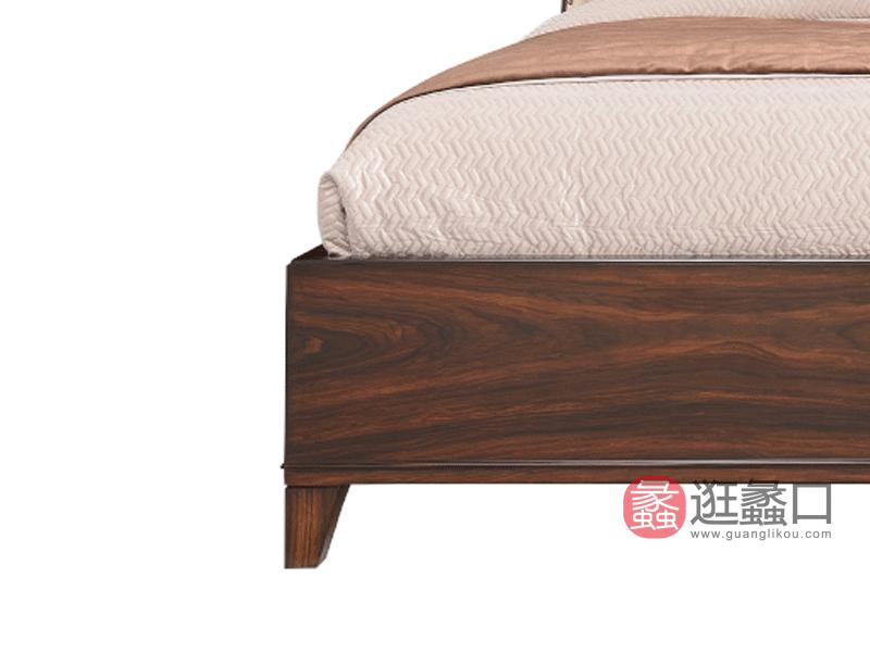 名耀别墅定制家具轻奢卧室床Y-C-005印象名耀系列实木床