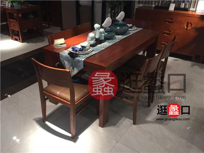 蠡口家具城苏美家具新中式餐厅实木餐桌椅/长方形饭桌 