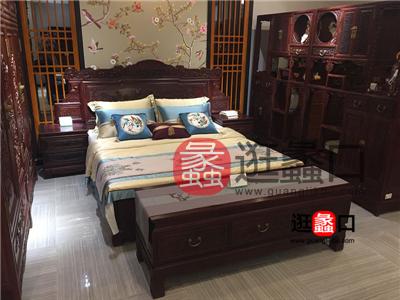 蠡口家具城年年红红木家具中式古典卧室红木双人大床