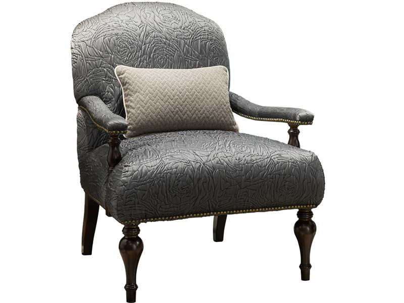 威灵顿家具美式客厅休闲椅轻奢美式老虎椅单人布艺沙发椅欧式复古咖啡椅实木休闲椅Y801-7