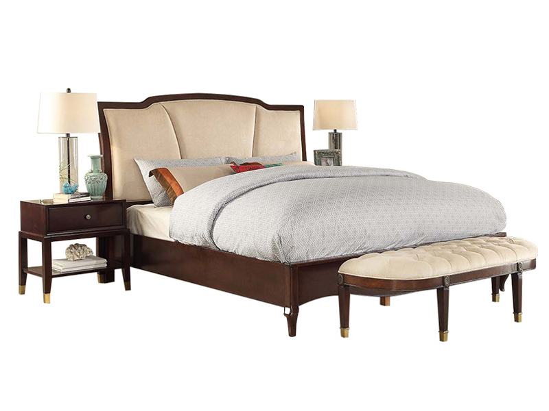 威灵顿家具美式卧室床轻奢美式乡村全实木床现代新古典双人床1.8米欧式大床A801-3