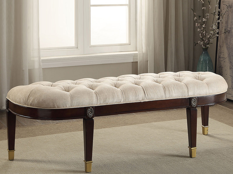 威灵顿家具美式卧室床尾凳美式床尾凳实木床榻长凳卧室简美欧式新古典换鞋凳F801-6