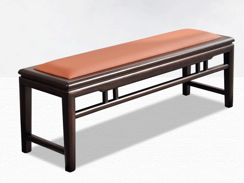 雅沐家具新中式卧室床尾凳实木长凳 檀木床尾凳 实木换鞋凳子TX601CWD床尾凳