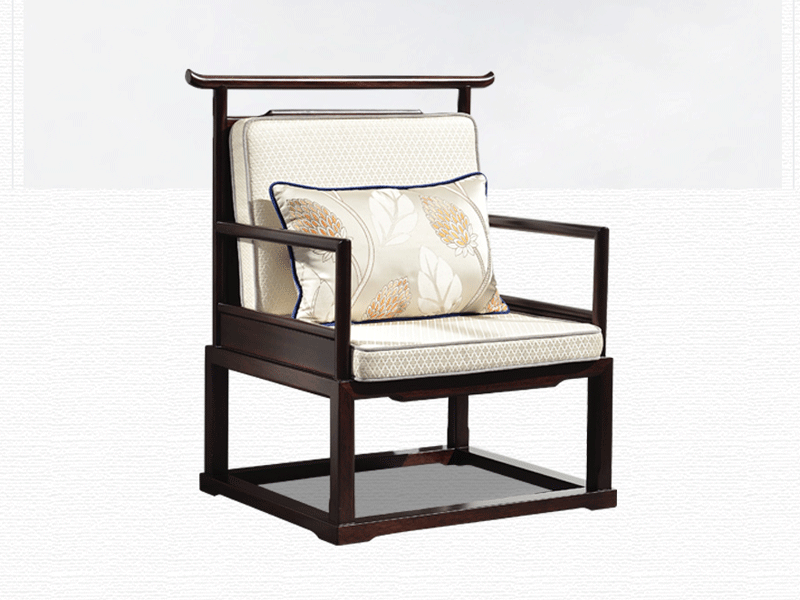 雅沐家具新中式客厅休闲椅TX601XY太师椅 客厅中堂椅 实木椅 新中式檀木单人沙发椅