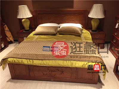 大唐红木家具中式古典卧室实木双人大床/床头柜