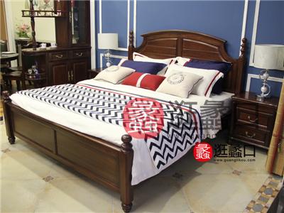 汉庭木缘家具美式品质款卧室实木双人大床​/电视柜