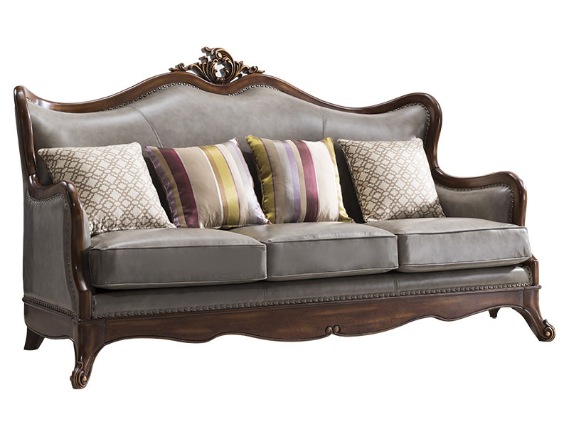 威灵顿家具美式客厅沙发美式轻奢真皮沙发简美皮艺实木沙发乡村沙发组合X602-28