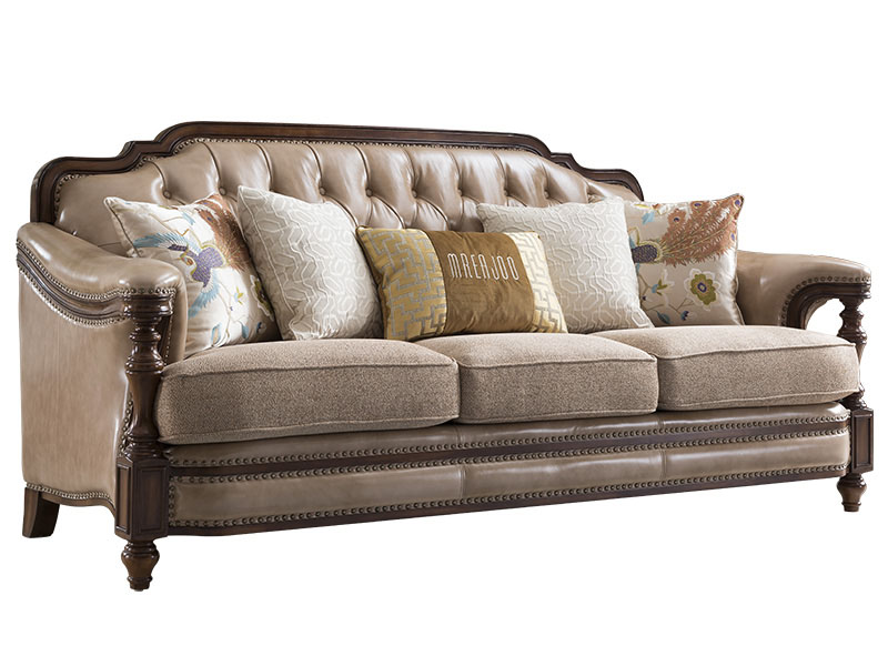 威灵顿家具美式客厅沙发美式皮布沙发现代客厅简美沙发组合乡村别墅沙发X602-26