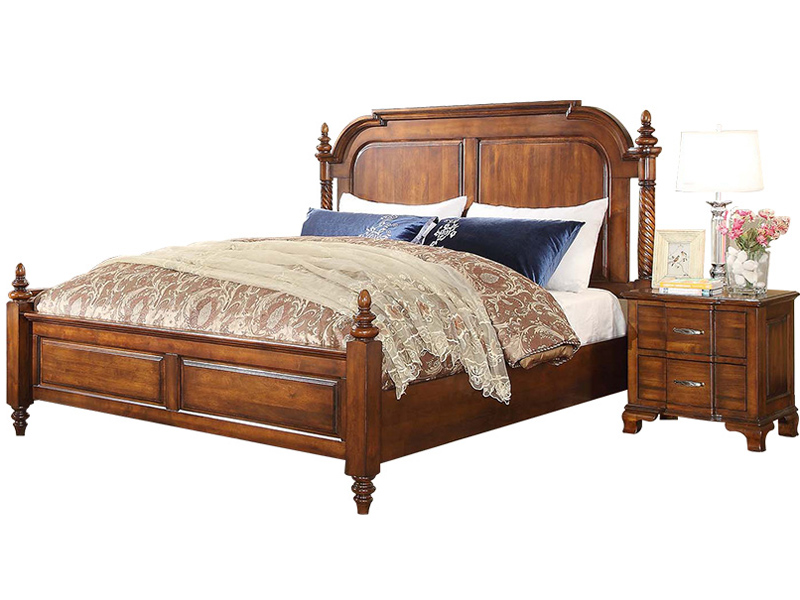 威灵顿家具美式卧室床美式乡村全实木床简美床欧式双人床1.8米1.5米田园床A602-7