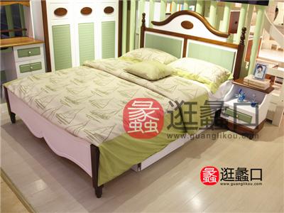 华童家具地中海卧室白色实木床/儿童床/床头柜/衣柜