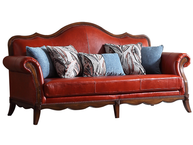 蠡口家具城威灵顿家具美式客厅沙发现代美式真皮沙发简美沙发别墅客厅轻奢实木沙发X602-37