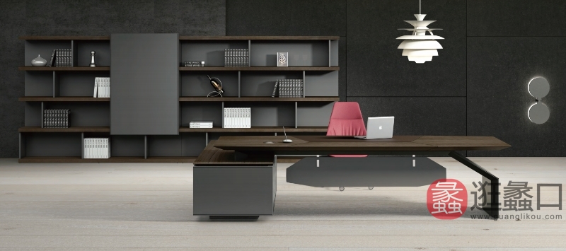 集和家具 意式极简总裁办公桌 现代简约老板桌 科尔卡诺-Y015