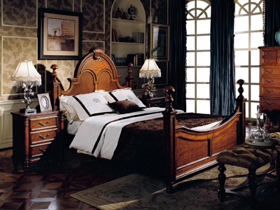 托玛仕美式卧室T6104 实木床