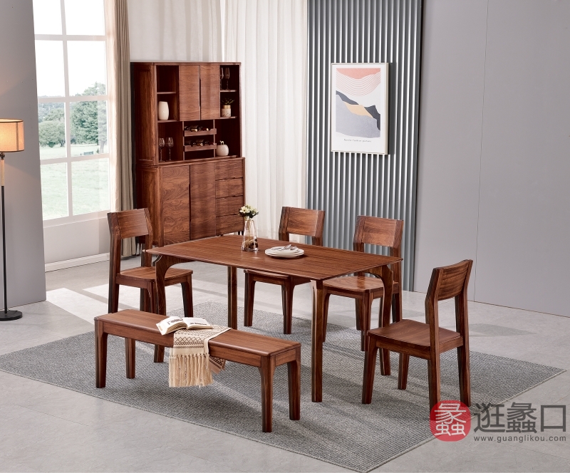 仟佰赫家具实木中式餐厅餐桌椅11