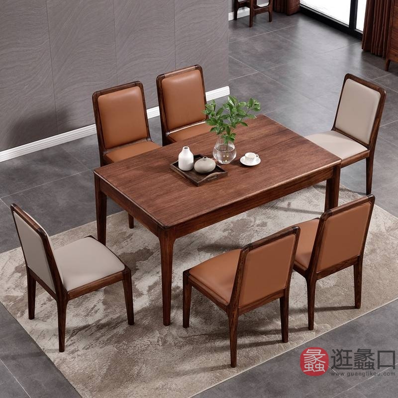 仟佰赫家具实木中式餐厅餐桌椅3