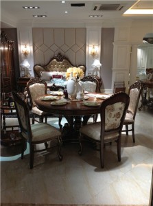 爵典家居三普欧式家具高贵典雅圆餐台+餐椅MD039