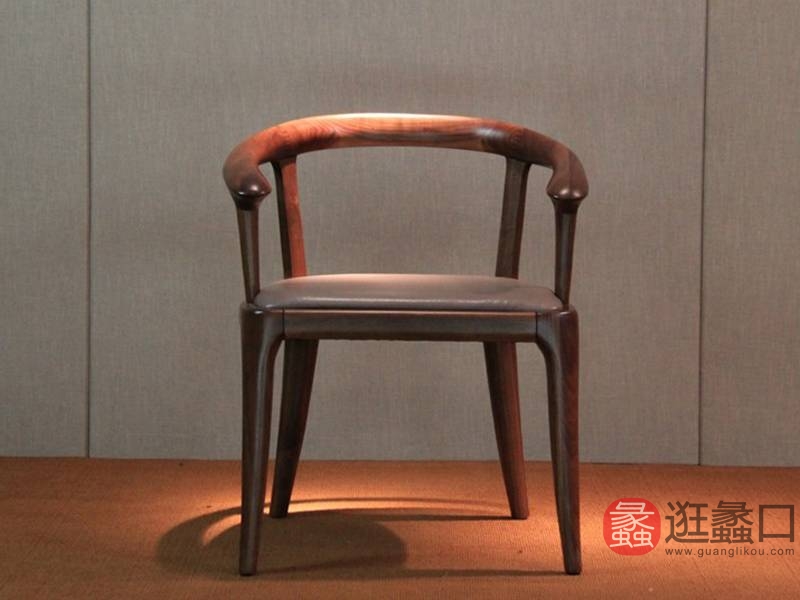 亚萨家具·苏州旗舰店客厅休闲椅DX-A023-T01北美黑胡桃木
